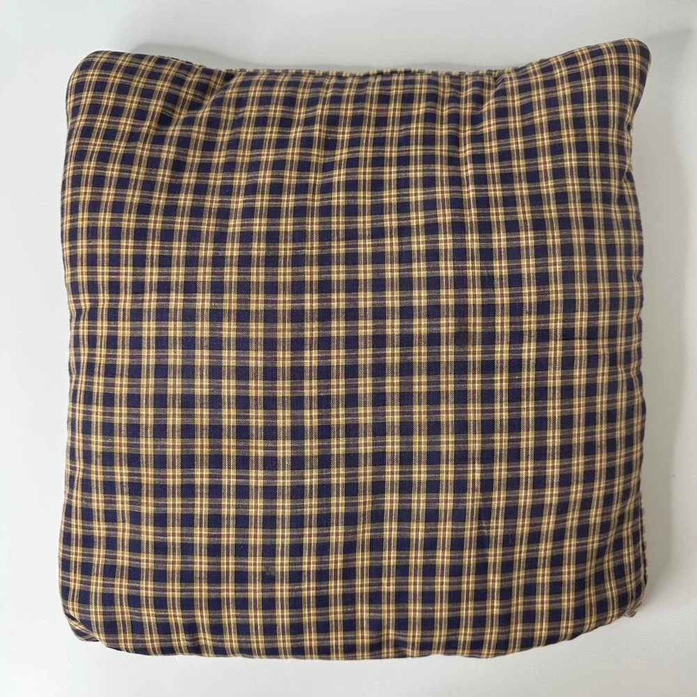 Country Living Horse Buggy Plaid Quillow Combo Blanket Pillow Primitive Folk Art